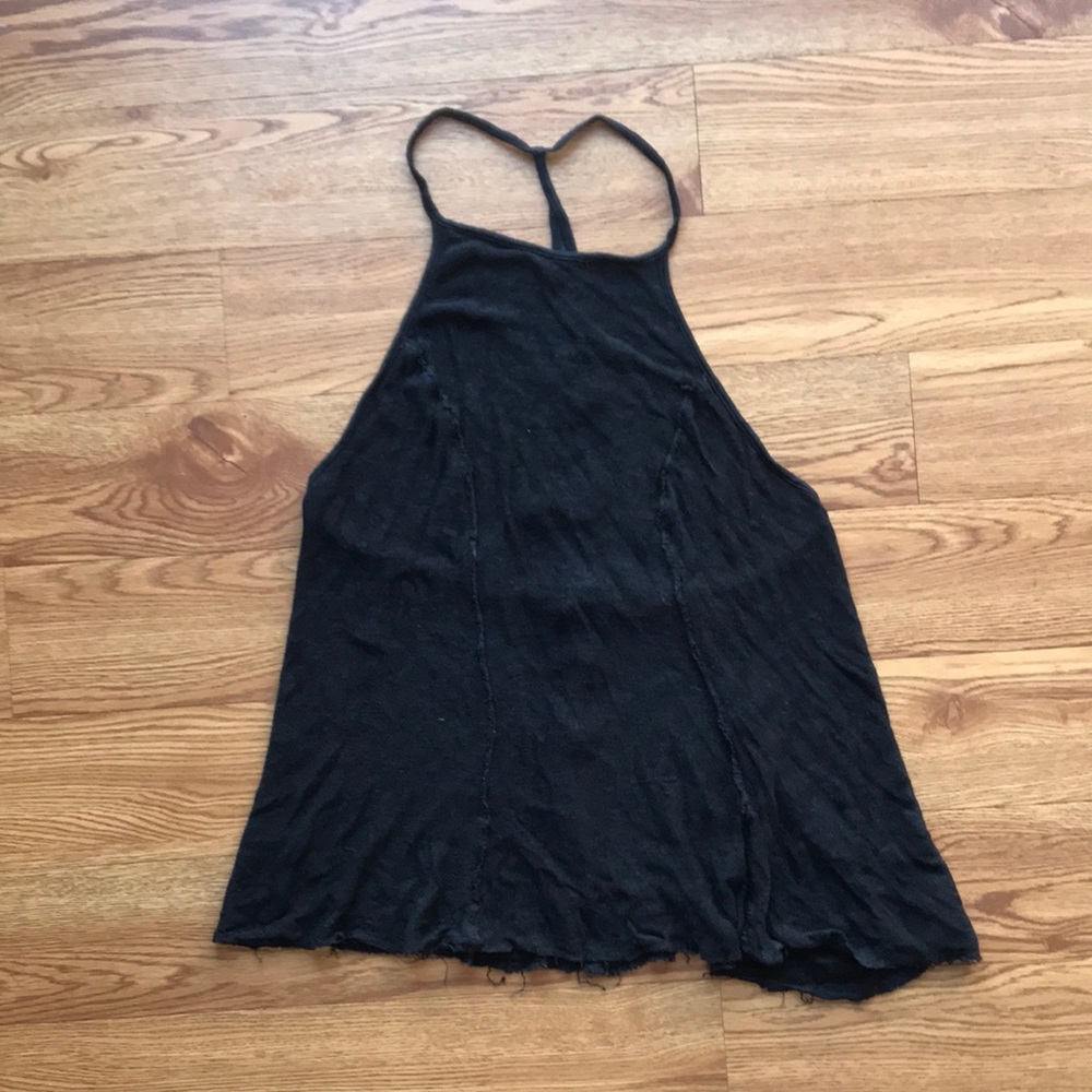 Flowy Free People Intimately Raw Edge Y-back Tank w Lace Back Detail
